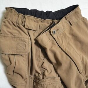 Duluth Trading Cargo Shorts‎ Men's Large Beige Tan Nylon Stretch Outdoor Hiking